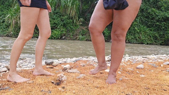 Foot Fetish Paradise - Katherine and Balbina feett and legs teasing in the river