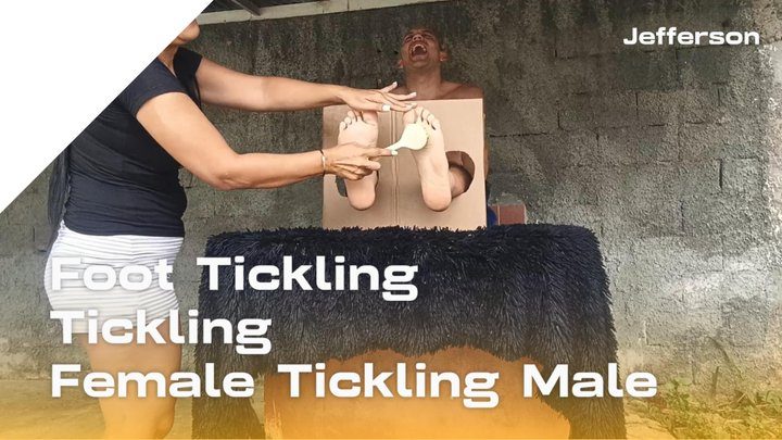 Goddess Foot Fetish - A lot of tickling of a man by a lady (T)