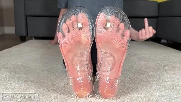 Asiansolequeen - Humiliation Clear Sandals JOI