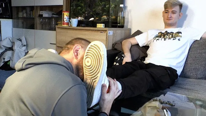 Czechmalefoot Video Store - Pinned under Jerry's massive soles, Ben is left completely helpless as he eagerly licks and worships every single inch of his dominant feet.