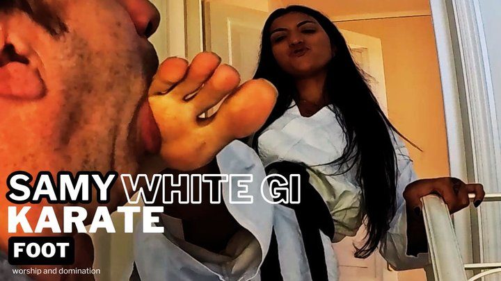 Martial Fetish - Samy white gi karate foot worship and domination
