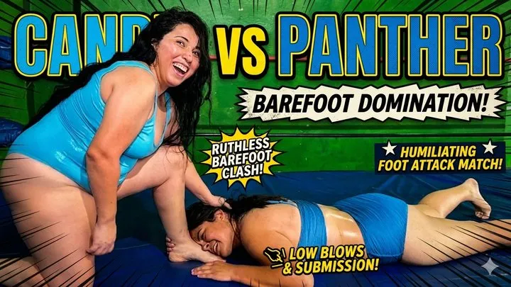 Candy Wrestler Production - CANDY vs PANTHER – Barefoot Domination & Humiliating Foot Attack Wrestling Match