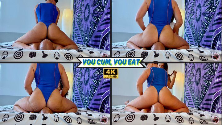 Head Shots - You Cum You Eat - Goddess Rapture Gives Their Slave Some Sensual Full Weight Face Sitting and Ass Smothering While MJ Gives Him a Footjob | If He Cums, He Has To Eat It - 4K (MP4)