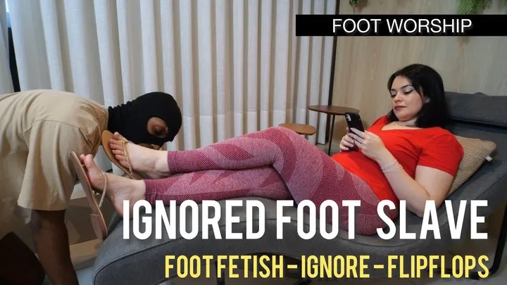 Louise Marcada - Foot Slave Ignored by Goddess Louise Marcada While Worshiping Her Soft Pink Soles (1080p - EN sub - foot fetish - foot worship - soles - flipflops)