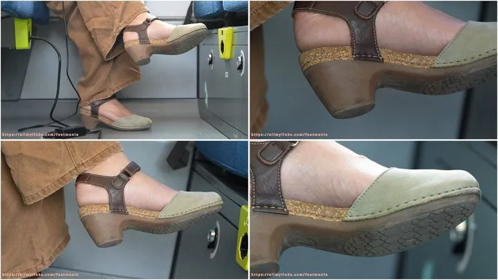 Footfetishamateur - Candid sandals and feet heel close-up, candid foot fetish admiration.