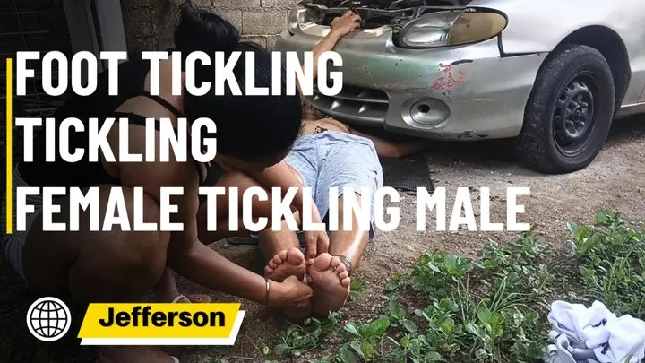 Goddess Foot Fetish - Take advantage of the mechanic's carelessness to tickle his feet (T)