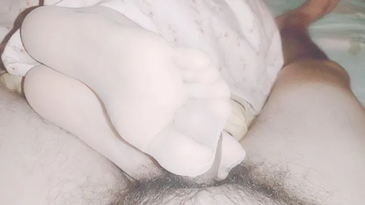 Silk Foot Fetish Temptation - Asian close-up pantyhose footjob series 65