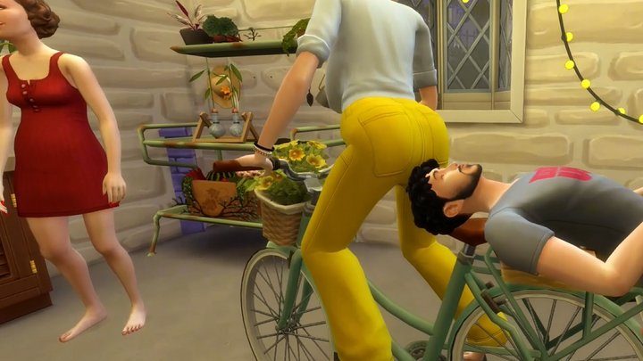 Femdomation - Two Grandmothers Do Their Workout Bike Session on Their step Nephew's Face