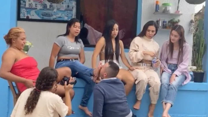 Wicked Latin Goddess - 5 BAREFOOT GODDESSES HAREM: 1 Foot Slave Owned & Humiliated by 5 Girls