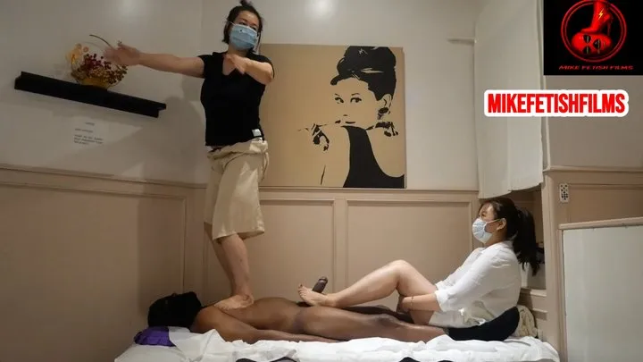 Mikefetishfilms - MASSAGE PARLOUR DOUBLE TRAMPLING FOOTJOB EXPERIENCE