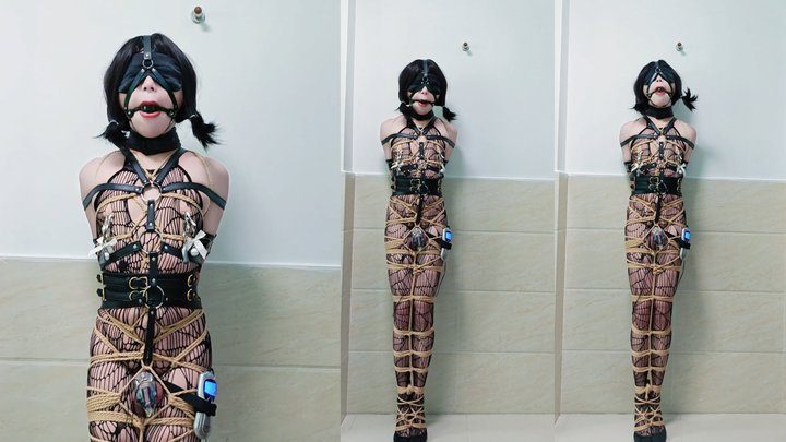 Anhuan Room - ANH-05 Black Silk Fishnet sissy · Heavy Shibari Bondage & Electro Play