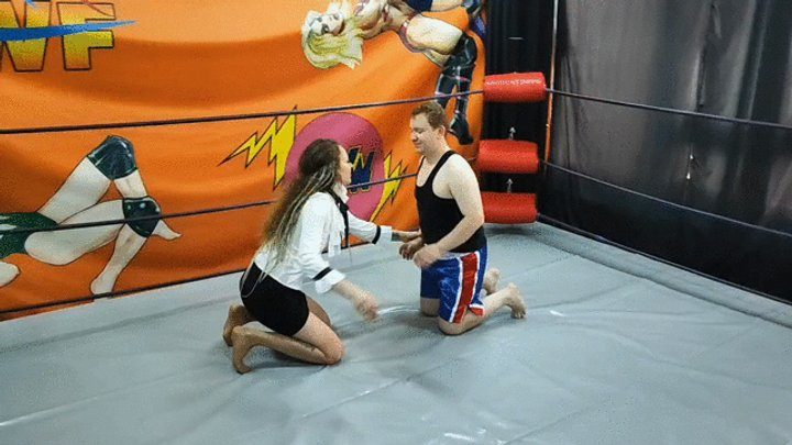 The Wrestling Amazons - Pantyhose wrestling in office outfit