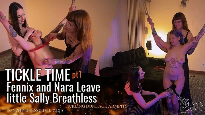 Fennix Domme - TICKLE TIME PT1: Fennix and Nara Leave Little Sally Breathless SUB ENG 720p TICKLE TICKLING ARMPITS BONDAGE FOOT FETISH