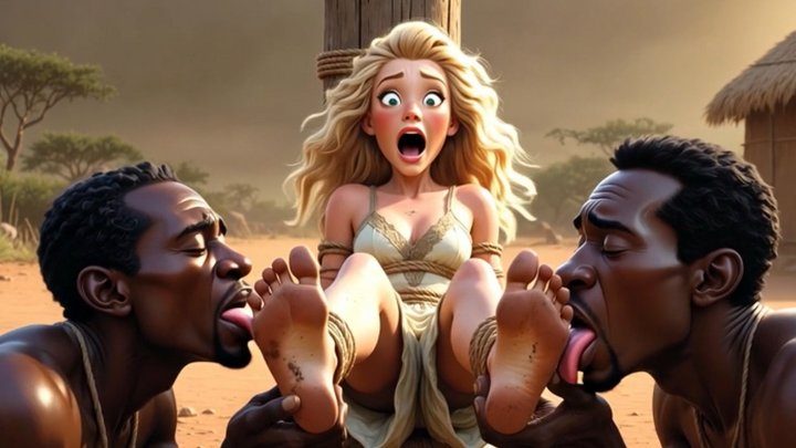 Your Best Fantasy - African Tribe Worships Blonde Goddess Feet - Intense Foot Licking