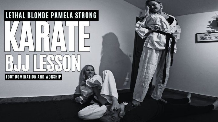 Martial Fetish - Lethal Blode and Pamela Strong karate and bjj lesson foot domination worship