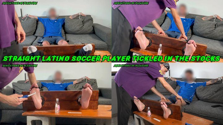 Sensations Of Pleasure - Straight Latino Soccer Player Tickled in The Stocks