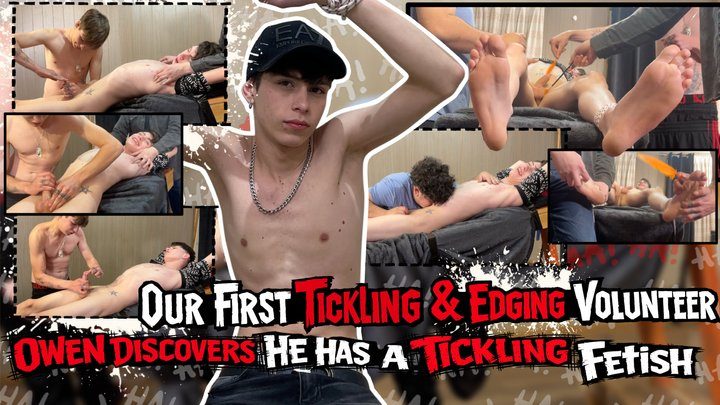 Str8crushfeet - Our First Tickling & Edging Volunteer - Owen Discovers He Has a Tickling Fetish
