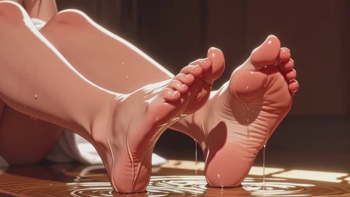 Your Best Fantasy - Huge Soft Feet Covered in Oil - Woman Self Foot Massage